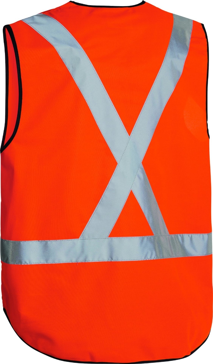 Picture of BISLEY X Back Taped Hi Vis Vest 100% Polyester 125gsm