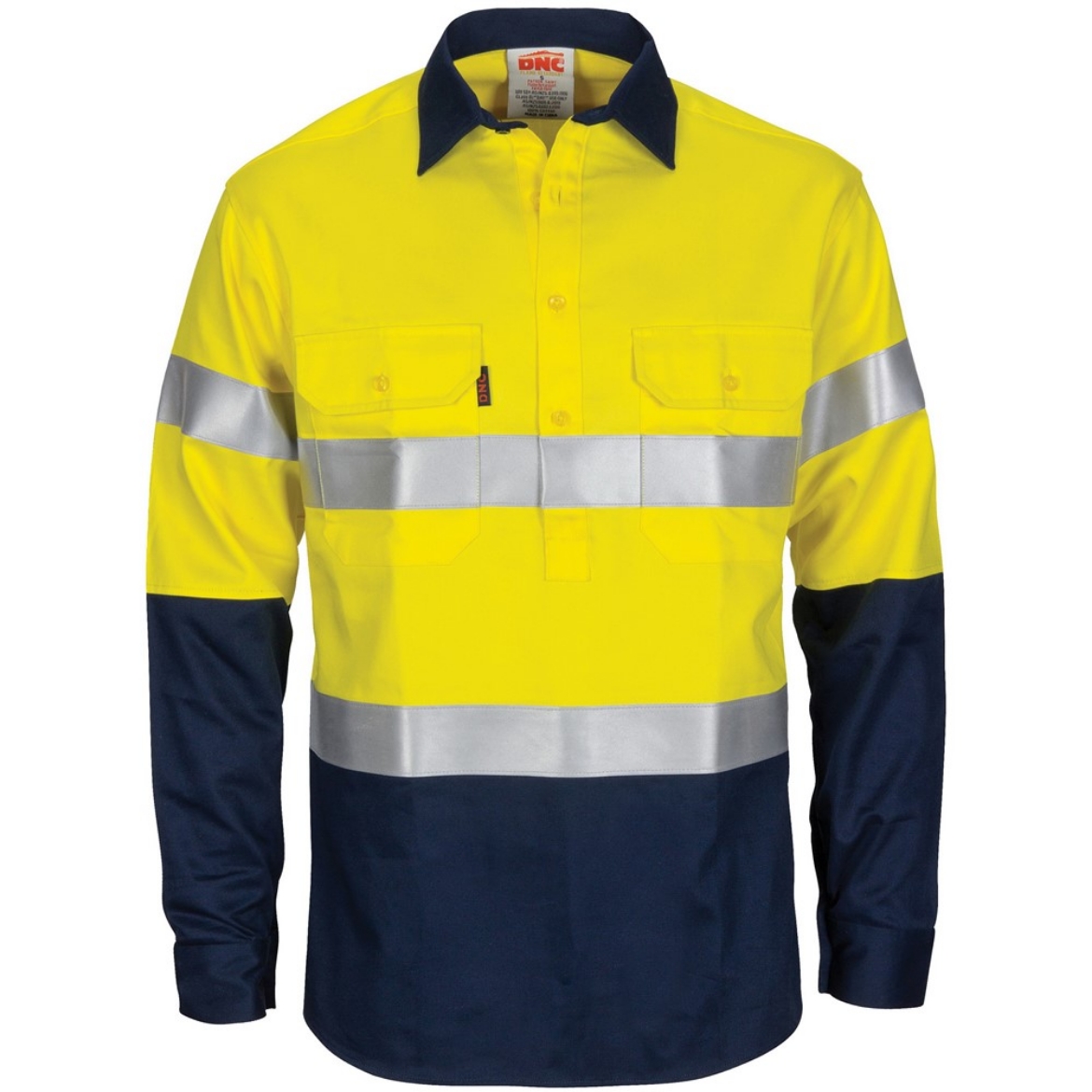 Picture of DNC Patron Saint Flame Retardant 2 Tone Cotton ARC Rated Taped Closed Front Shirt with 3M F/R Tape 190gsm L/S