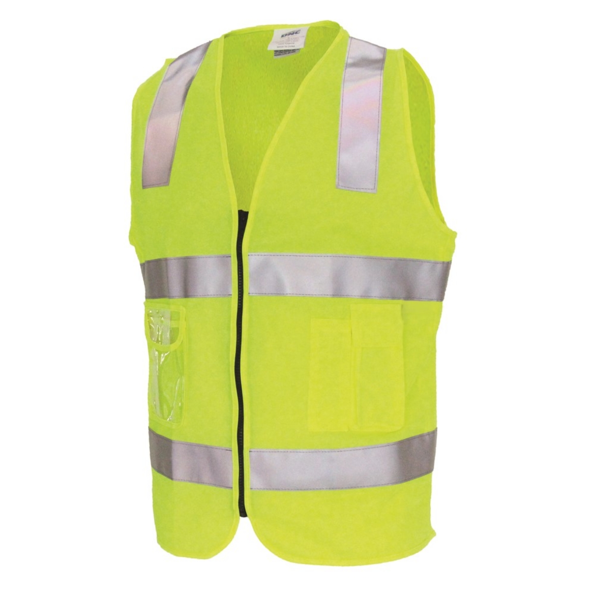 Picture of DNC Day/Night Zipper Closure Side Panel Safety Vest 100% Polyester with Clear ID Pocket and CSR R/Tape 120gsm