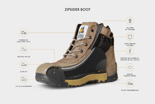 Picture of MONGREL Stone ZipSider Boot w/ Scuff Cap TPU/PU Sole with Steel Toe Cap