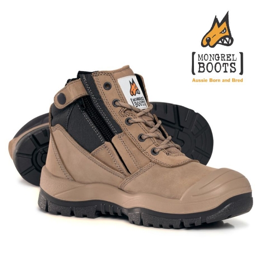 Picture of MONGREL Stone ZipSider Boot w/ Scuff Cap TPU/PU Sole with Steel Toe Cap