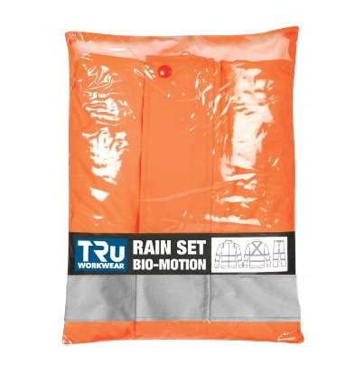C-TJ1970T5 TRU WORKWEAR NSW Rail Compliant Rain Set In A Bag SP Orange ...