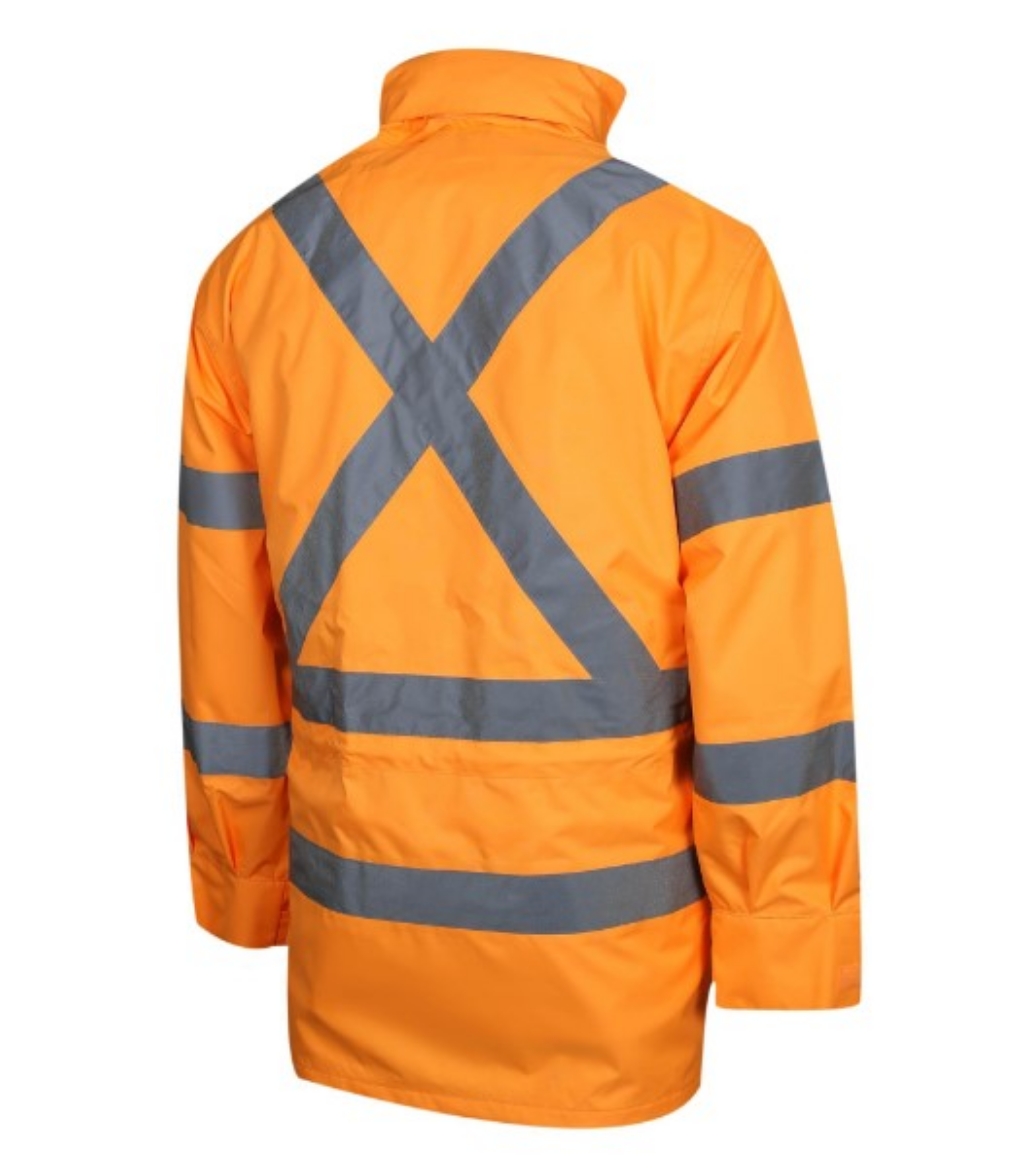 Picture of TRU WORKWEAR 4 in1 Polyester Oxford Jacket with Reflective Tape SP Orange NSW Rail