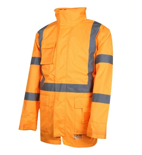 Picture of TRU WORKWEAR 4 in1 Polyester Oxford Jacket with Reflective Tape SP Orange NSW Rail