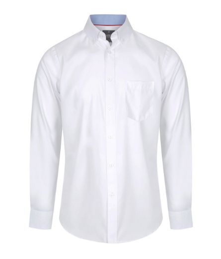 Picture of BRADFORD 1898L FINE OXFORD LONG SLEEVE SHIRT. Contemporary Fit, Internal Collar & Cuff Contrast Trims
FABRIC 60% Cotton, 40% Polyester with Silk Protein & Easy Iron Finish.