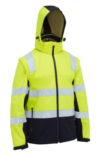 Picture of BISLEY Taped Two Tone Hi Vis 3 in 1 Soft Shell Jacket