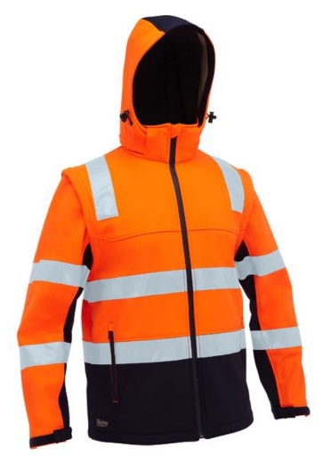 Picture of BISLEY Taped Two Tone Hi Vis 3 in 1 Soft Shell Jacket
