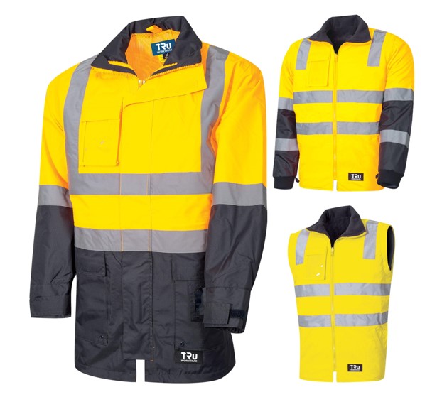 C-TJ2920T6 TRU WORKWEAR 6 in 1 Rain Jacket Combo with TRuVis Reflective ...