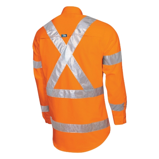 Picture of TRU WORKWEAR Lightweight NSW Rail Vented Hi-Vis Drill Shirt with TRuVis Perforated Tape 160gsm L/S