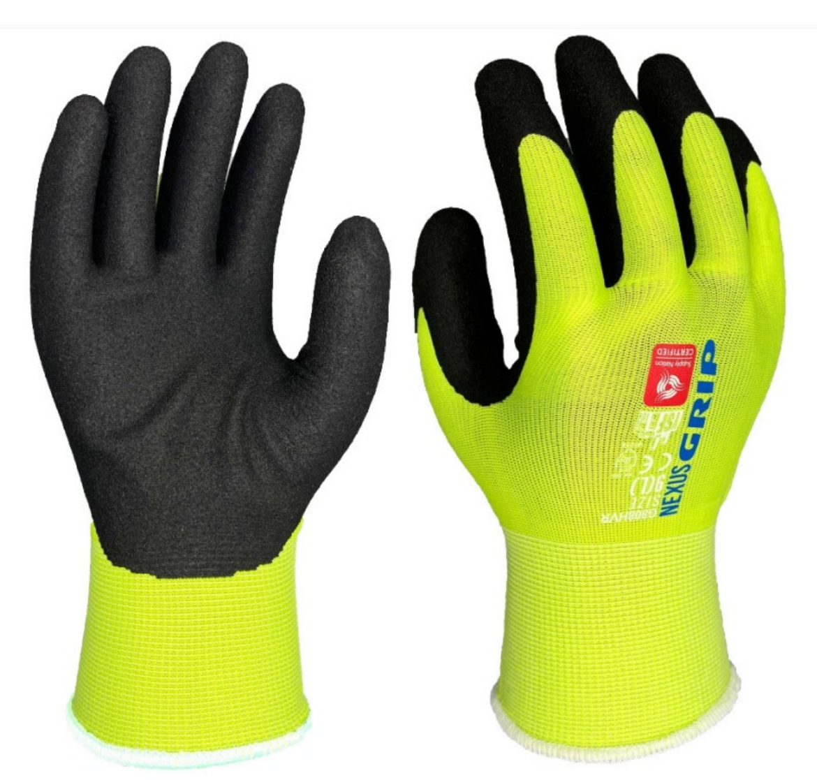 Picture of YSF Nexus GRIP Hi-Vis Nitrile Coated Sandy Finish Glove 4121X