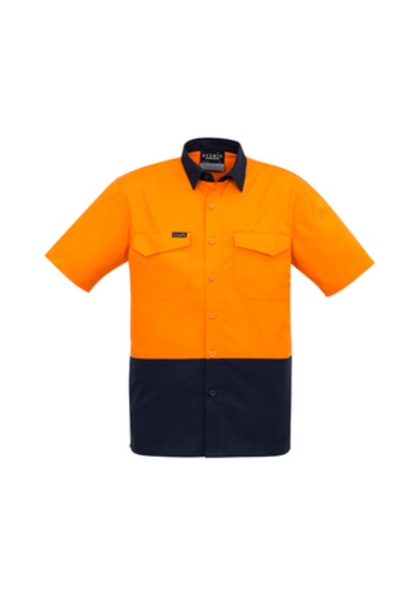 Picture of SYZMIK Mens Rugged Cooling Hi Vis Spliced Shirt 100% Square Weave Cotton Ripstop 145gsm