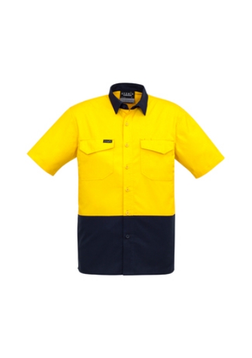 Picture of SYZMIK Mens Rugged Cooling Hi Vis Spliced Shirt 100% Square Weave Cotton Ripstop 145gsm