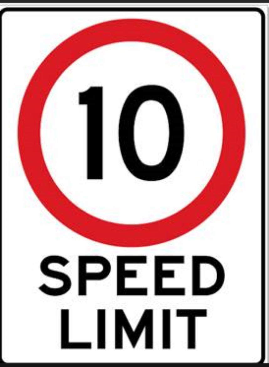 Picture of SIGN 600x 450 mm Class 1 sign in portrait style to read black, 10 inside red Circle with the wording SPEED LIMIT underneath in black, as per artwork supplied.