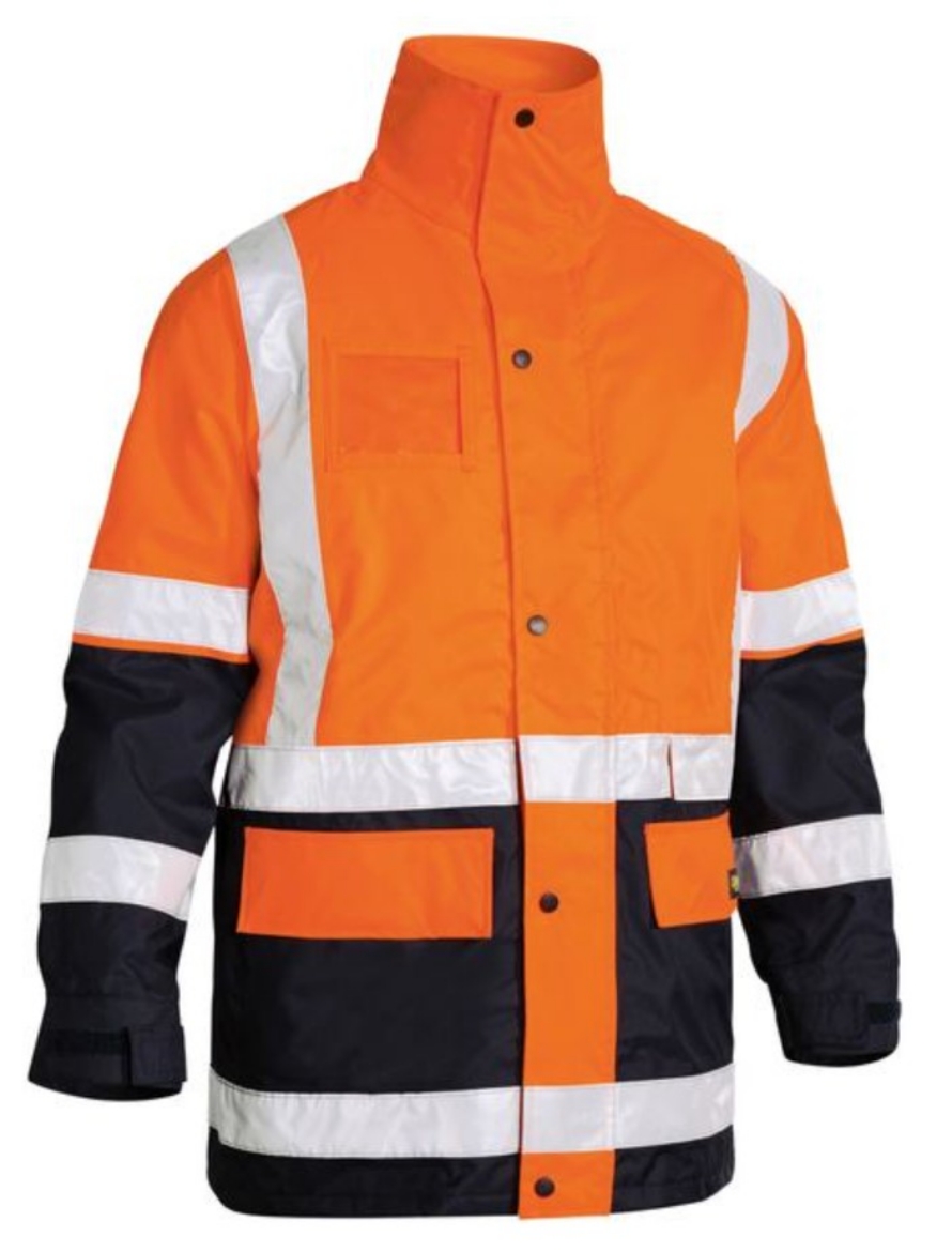 Picture of BISLEY Hi Vis 5-IN-1 Taped Two Tone Rain Jacket 300D Non - Breathable PU Coated Polyester