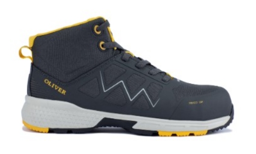 Picture of OLIVER ST40 Series Grey/Yellow Lace Up Sports Boot Water Resistant Synthetic and TPU Materials Fully Non-Metallic