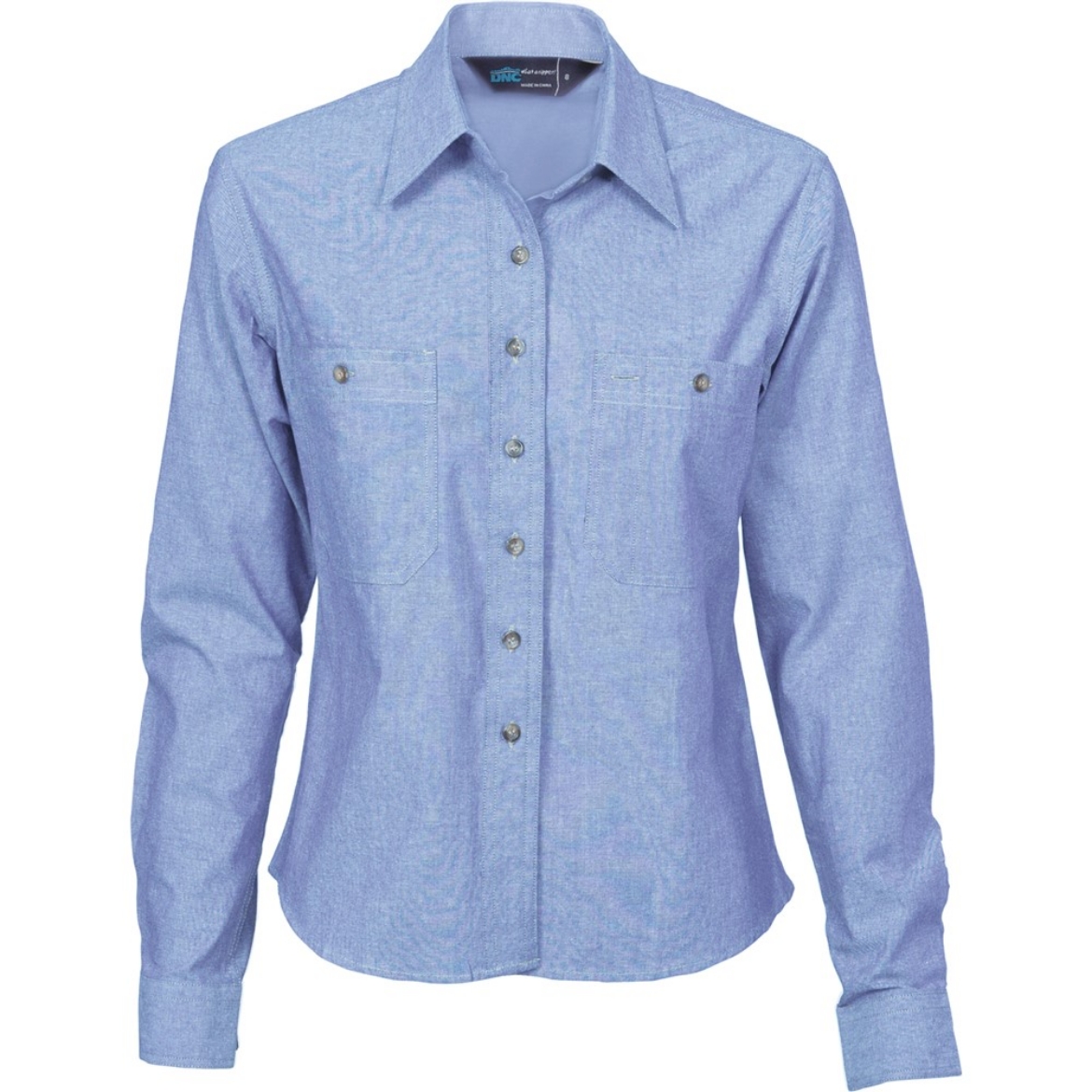 Picture of DNC Ladies 100% Cotton Chambray Shirt 155gsm L/S