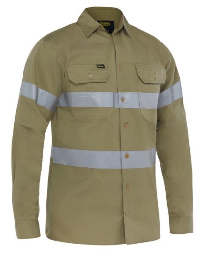 Picture of BISLEY Taped Cool Lightweight Drill Shirt 100% Cotton Preshrunk Drill 155gsm L/S