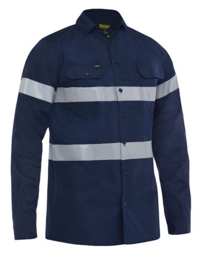 Picture of BISLEY Taped Cool Lightweight Drill Shirt 100% Cotton Preshrunk Drill 155gsm L/S