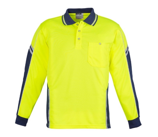 Picture of SYZMIK Mens Hi Vis Squad Polo Shirt 175gsm L/S