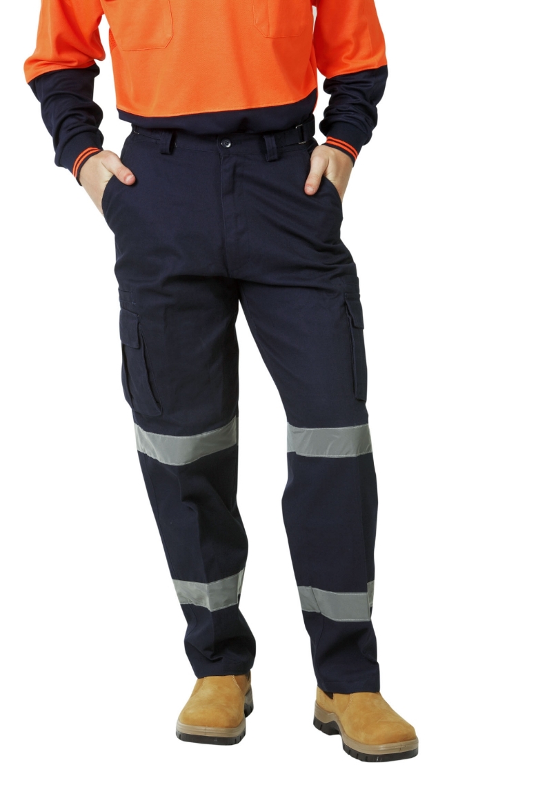 Picture of BLUE WHALE Cargo Trousers 100% Cotton with Reflective Tape 310gsm