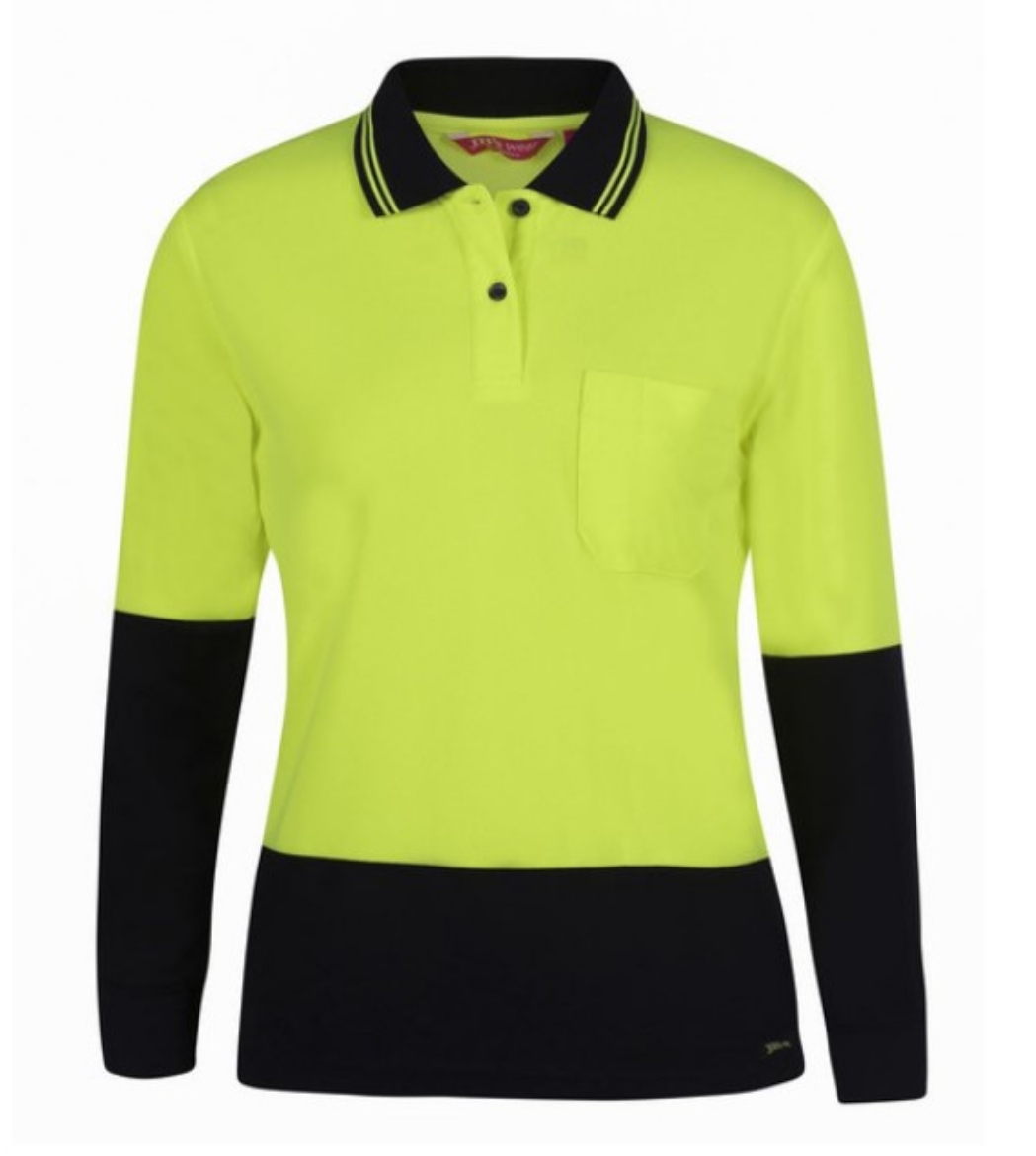 Picture of JB'S WEAR Ladies Hi Vis Comfort Polo Shirt UPF 50+ L/S