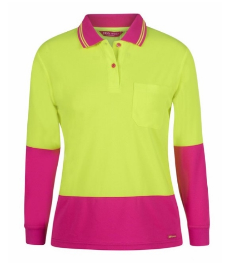 Picture of JB'S WEAR Ladies Hi Vis Comfort Polo Shirt UPF 50+ L/S
