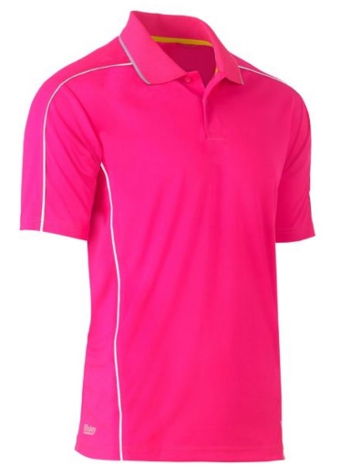 Picture of BISLEY Cool Mesh Polo Shirt with Reflective Piping 100% Polyester Mesh 140gsm S/S