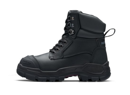 Picture of BLUNDSTONE 150mm RotoFlex Black Water-Resistant Platinum Leather Zip Sided Women's Safety Boot **US SIZING**