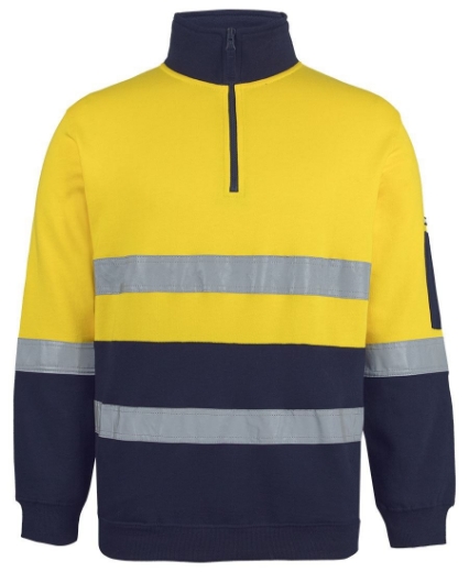 Picture of JB's Wear Hi Vis (D+N) 310 Cotton 1/2 Zip Fleece Jumper 310gsm