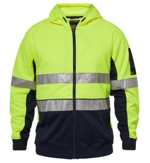 Picture of WORKCRAFT Hi Vis Taped Full Zip Hoodie Jacket 320gsm