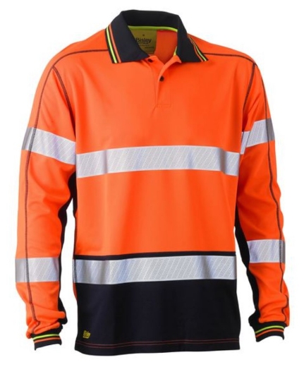 Picture of BISLEY Taped Hi Vis Polyester Mesh Polo Shirt 140gsm L/S