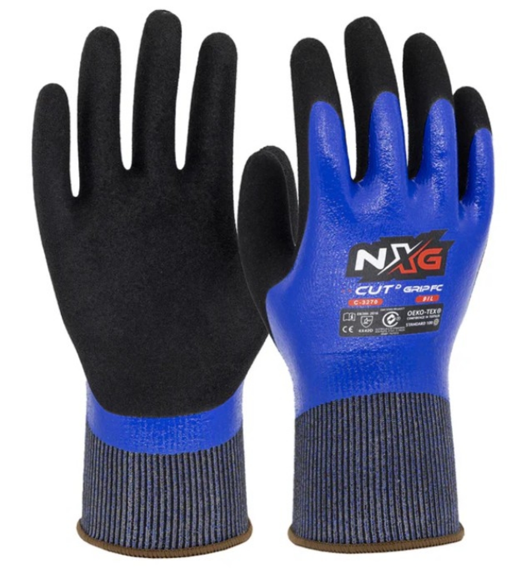 Picture of NXG™ Cut D Grip FC Blue/Black Latex Glove 3X43D