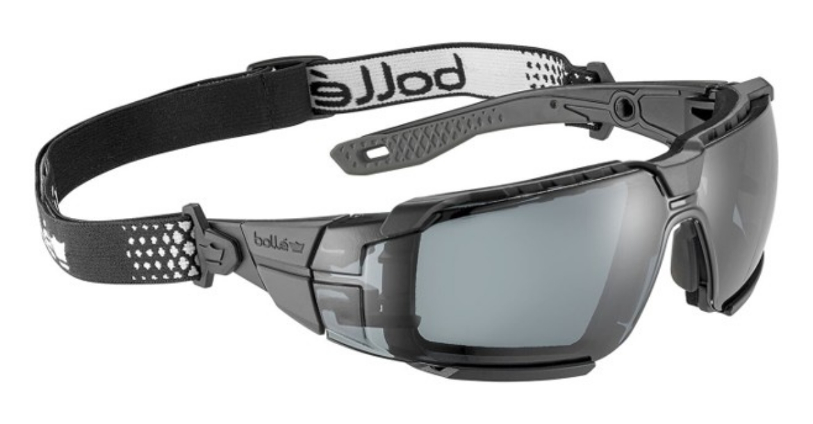 Picture of BOLLE RUSH+ 2.0 XP Smoke PC Lens Platinum AS/AF Bi-Material Frame PC+TPR Black/Grey with Foam & Strap