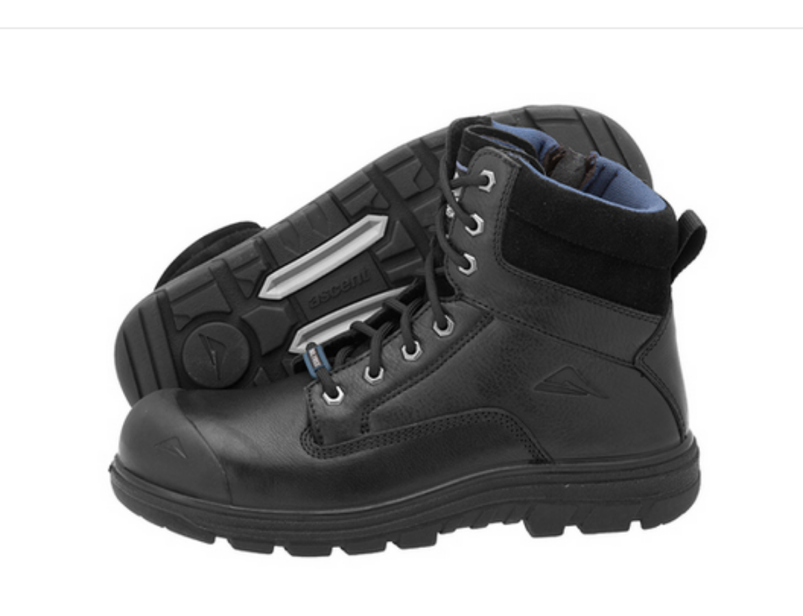 Picture of ASCENT Alpha 2 Narrow 2E Womans Black Zip Sided Safety Boot with Composite Toe