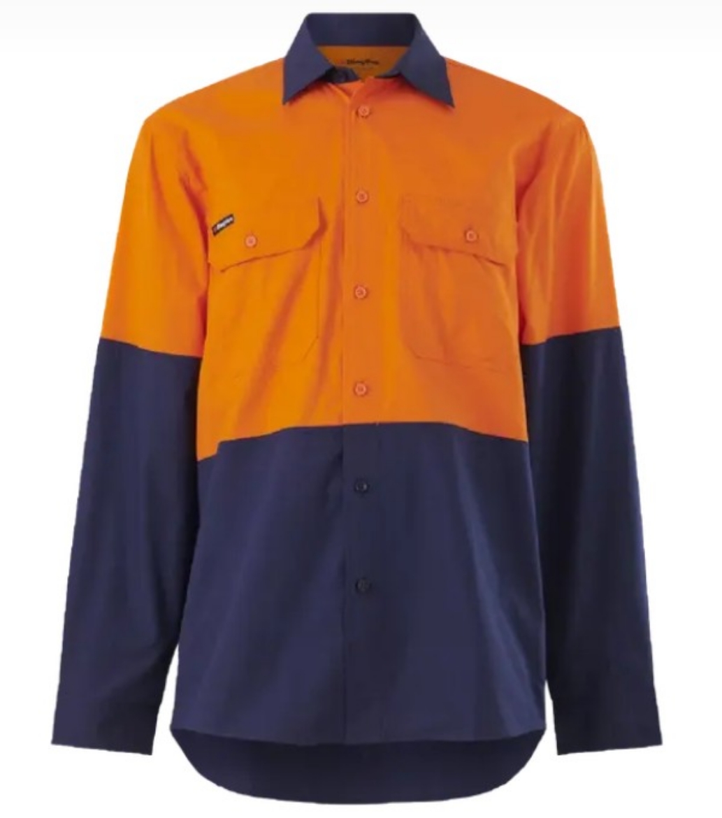 Picture of KING GEE Workcool Vented Spliced 100% Cotton Ripstop Shirt 145gsm L/S
