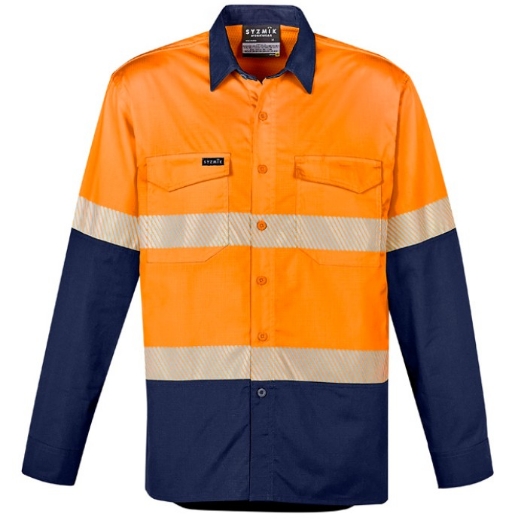 Picture of SYZMIK Mens Rugged Cooling Hi Vis Segmented Tape Shirt 145gsm L/S