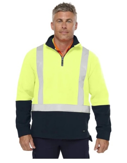 Picture of KING GEE Originals Spliced Hi-Vis 1/4 Zip Taped Pullover