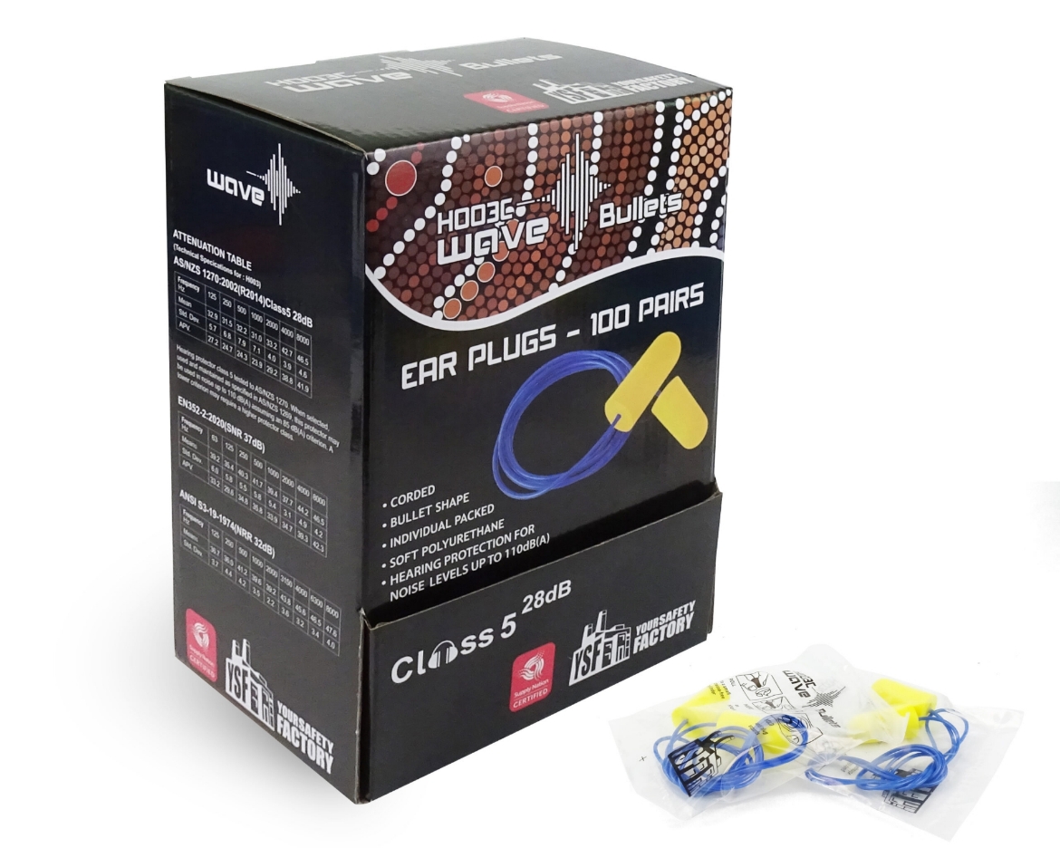 Picture of YSF Wave Bullet Corded EarplugClass 5 SLC 80 28dB