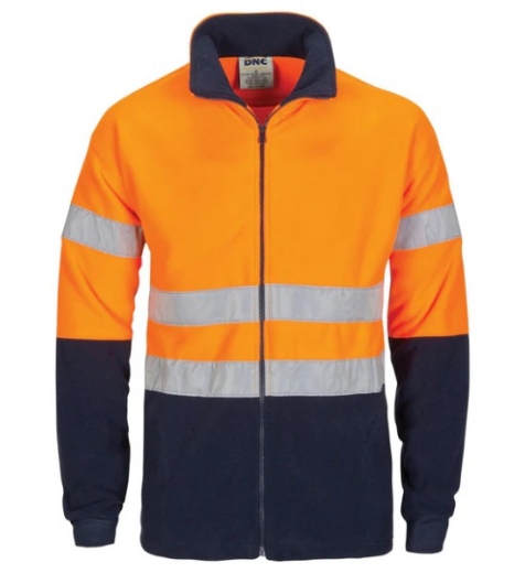 Picture of DNC Hi Vis 2 Tone Full Zip Polar Fleecy with CSR R/Tape 300gsm