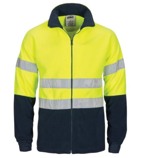 Picture of DNC Hi Vis 2 Tone Full Zip Polar Fleecy with CSR R/Tape 300gsm