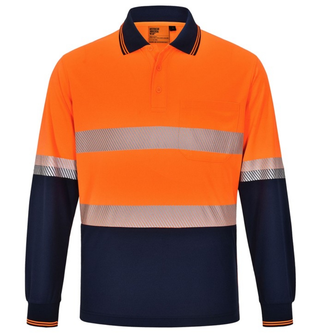 Picture of Winning Spirit Unisex Hi Vis Micromesh Cooldry® Segmented Tape Polo Shirt 160gsm L/S