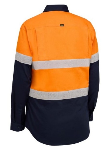 Picture of BISLEY Taped Hi Vis 100% Cotton Ripstop Vented Shirt 145gsm L/S