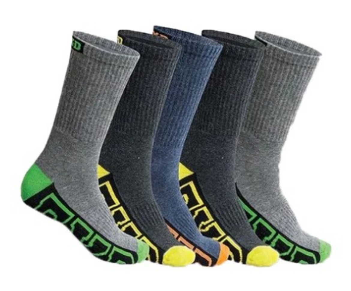 Picture of FXD 5 Pack Crew Sock Assorted> Size 7-12