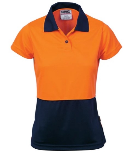 Picture of DNC Ladies Hi Vis Two Tone Polo Shirt 175gsm S/S