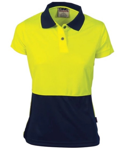 Picture of DNC Ladies Hi Vis Two Tone Polo Shirt 175gsm S/S