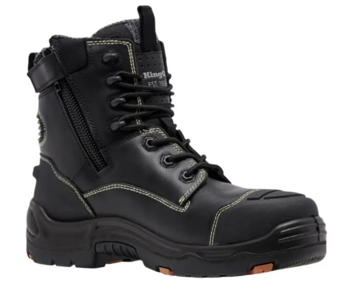Picture of KING GEE Onyx 6CZ EH Black Full Grain Leather Water Resistant with Composite Toe Zip Work Boot
