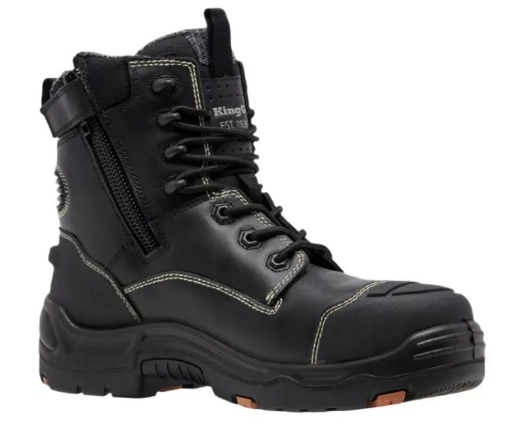Picture of KING GEE Onyx 6CZ EH Black Full Grain Leather Water Resistant with Composite Toe Zip Work Boot