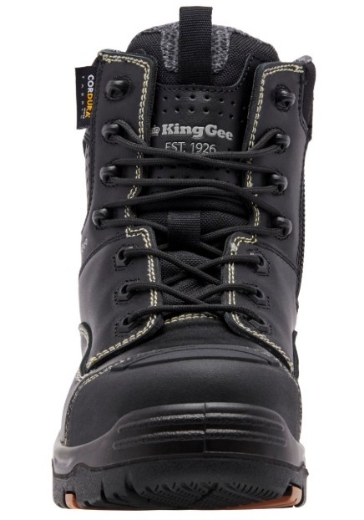Picture of KING GEE Onyx 6CZ EH Black Full Grain Leather Water Resistant with Composite Toe Zip Work Boot