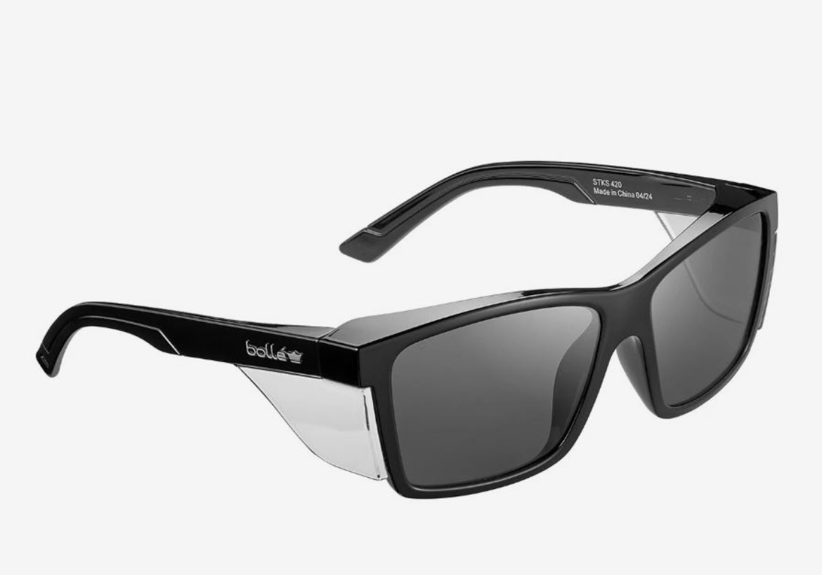 Picture of STKS 420 LARGE - Smoke PC Lens - PLATINUM (ASAF) -  Black Gloss PC Temples/Frame
