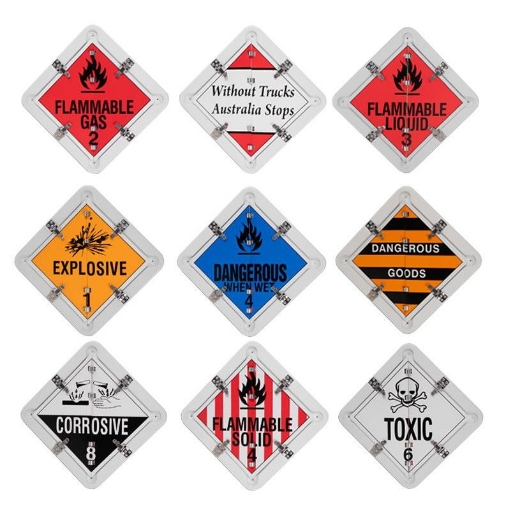 Picture of Dangerous Goods Placard Flip Kit - 350mm (W) x 350mm (H), Aluminium